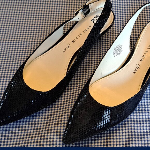 Anne Klein Shoes - New Anne Klein Sling Back Black Leather Shoes